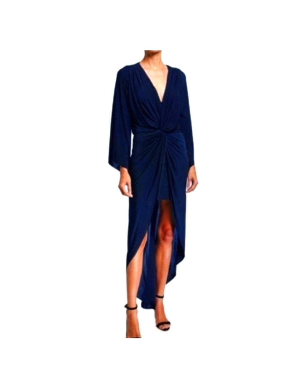 MISA Los Angeles Teget Twisted Maxi Dress Navy Size XS